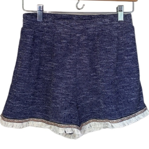 Hem & Thread shorts knit fray embroidered trim at hem small NEW boho hippie - Picture 1 of 8